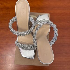 NWT: Charlotte Russe Silver studded Heels